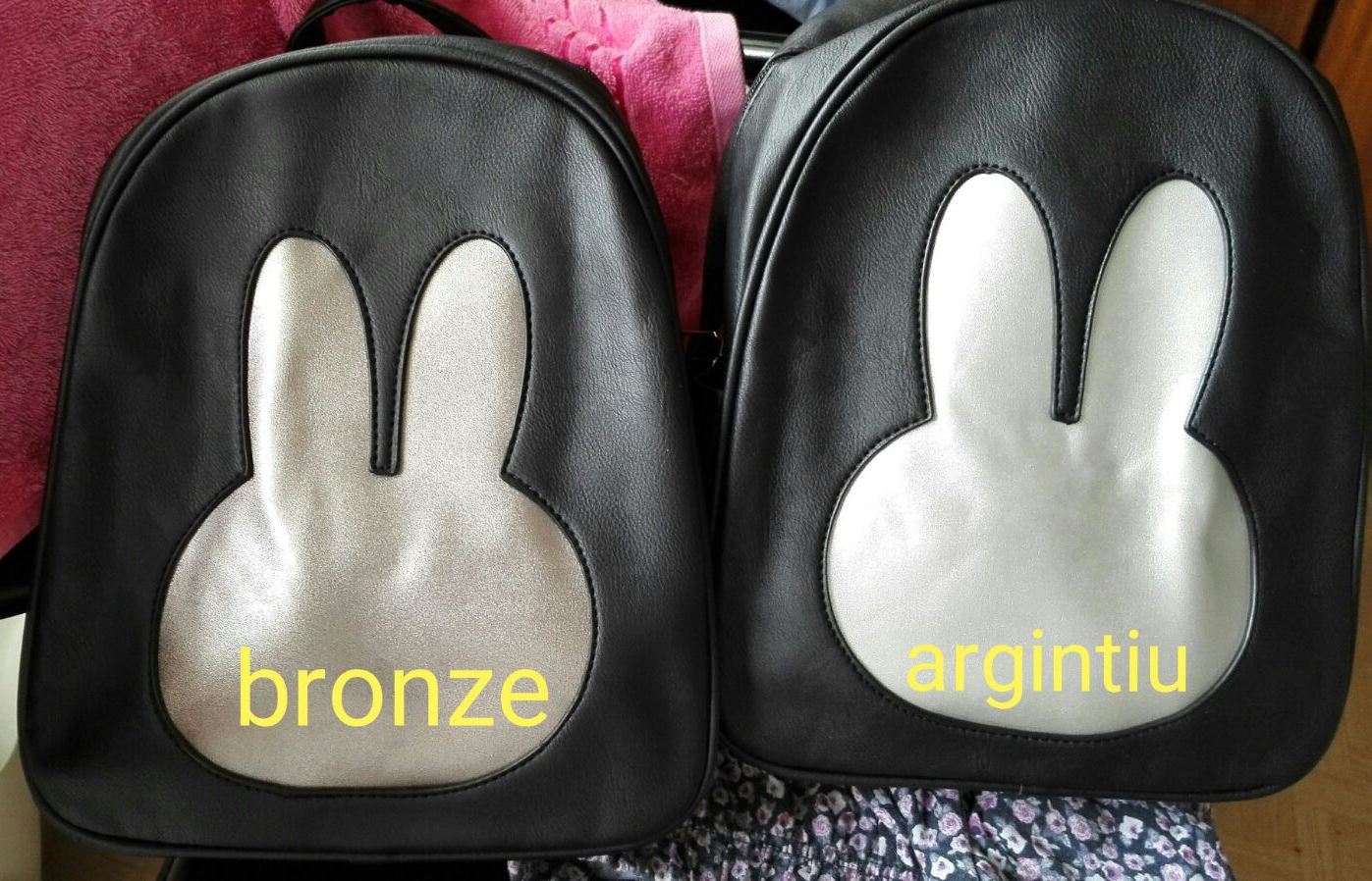 Rucsac dama negru argintiu Rabbit
